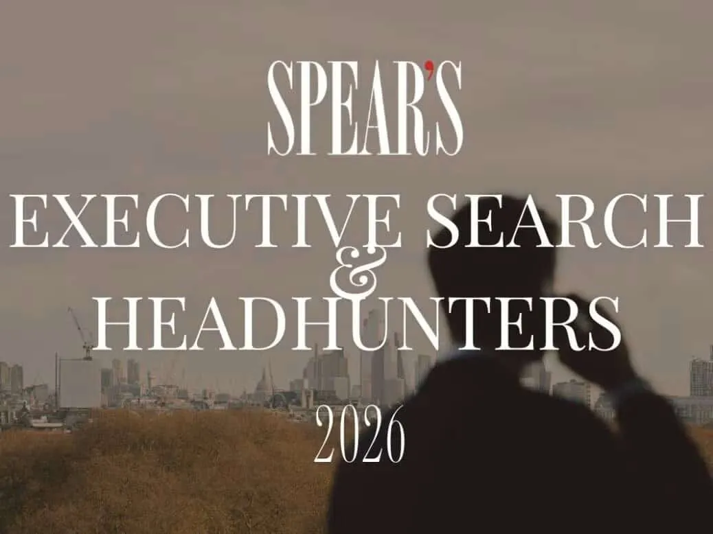SPEAR'S logo with city skyline background for executive recruitment.